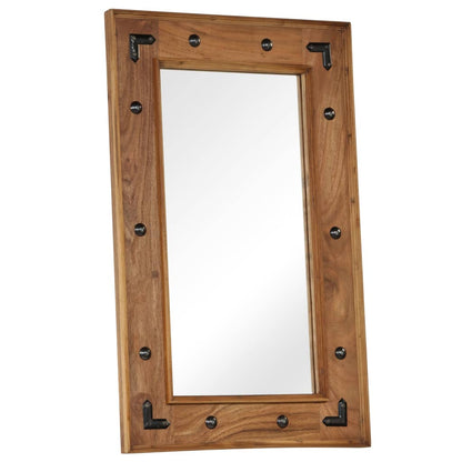 vidaXL Mirror Solid Acacia Wood 50x80 cm