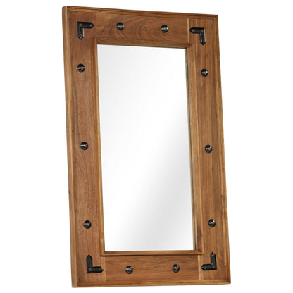 vidaXL Mirror Solid Acacia Wood 50x80 cm