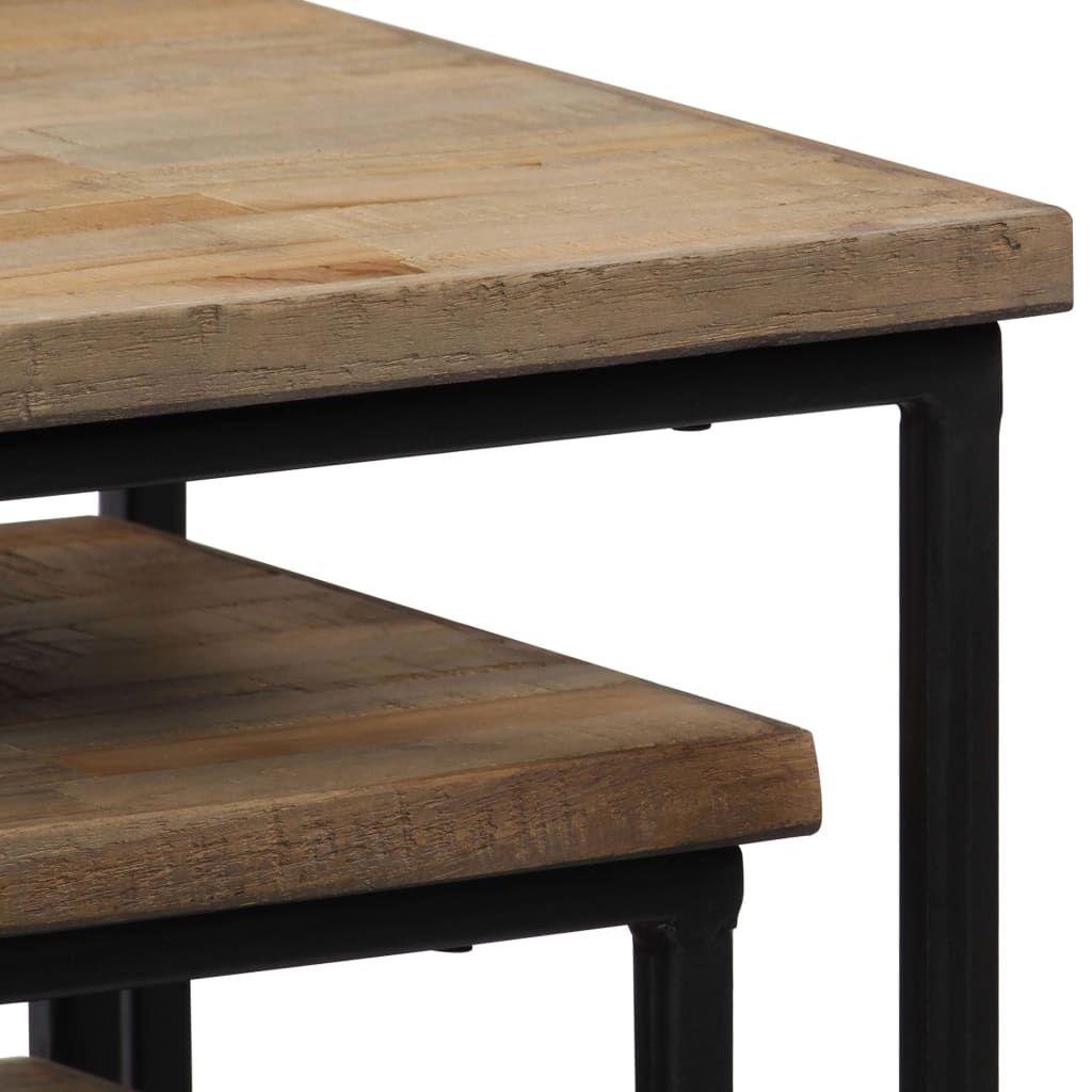 vidaXL 3 Piece Plant Table Set Reclaimed Teak