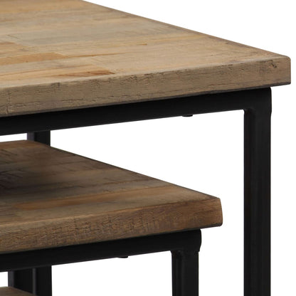 vidaXL 3 Piece Plant Table Set Reclaimed Teak