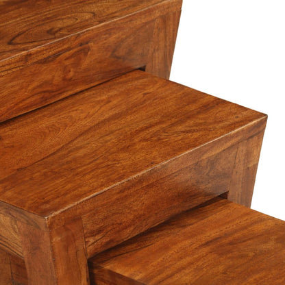vidaXL Nesting Table Set 3 Pieces Solid Acacia Wood 50x35x50 cm Brown