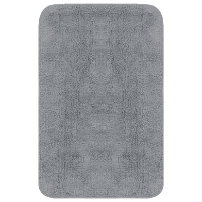 vidaXL Bathroom Mat Set 3 Pieces Fabric Grey