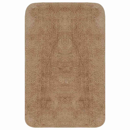 vidaXL Bathroom Mat Set 3 Pieces Fabric Beige