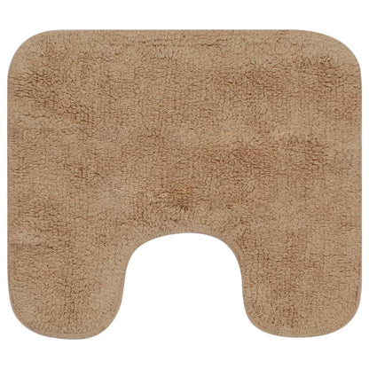 vidaXL Bathroom Mat Set 3 Pieces Fabric Beige