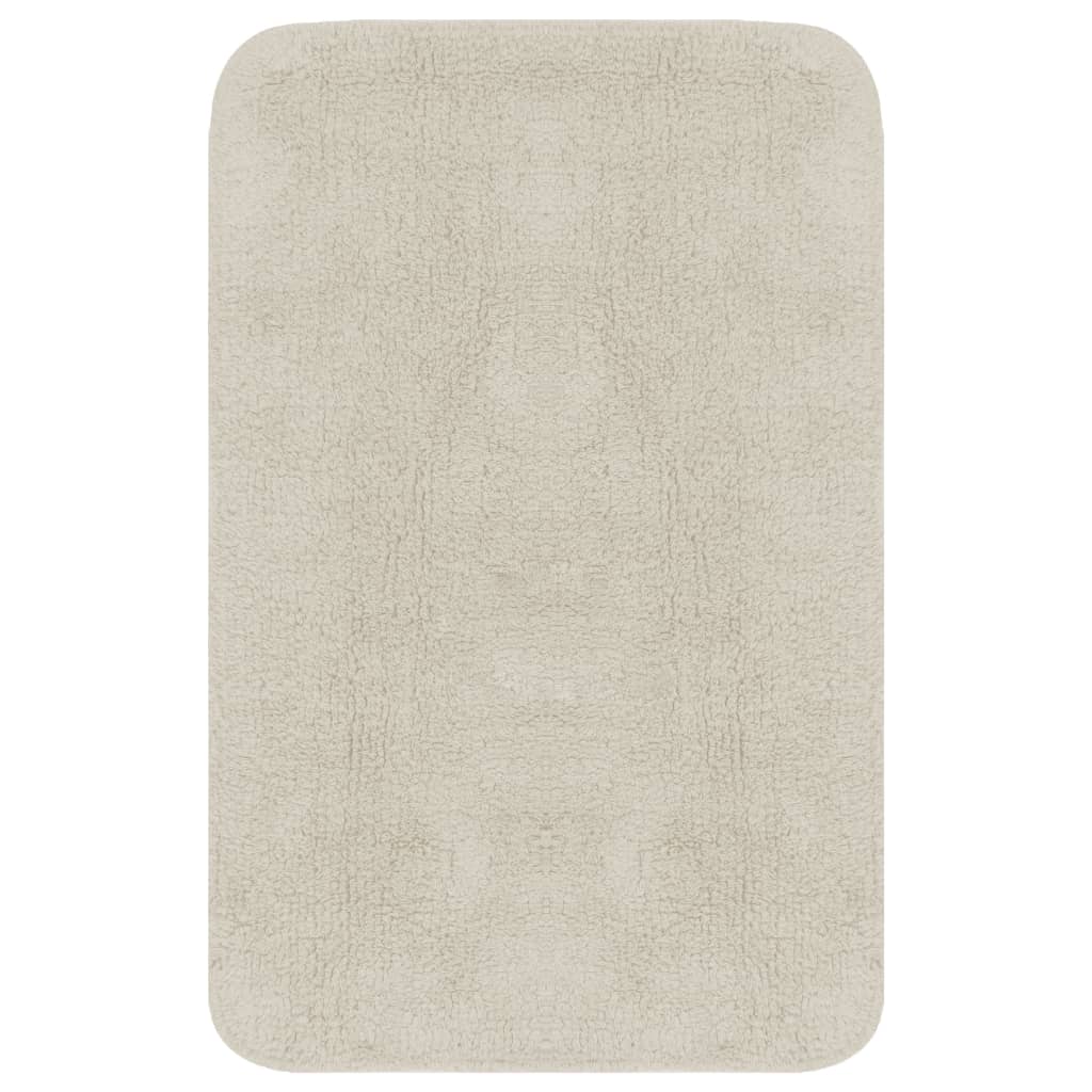 vidaXL Bathroom Mat Set 3 Pieces Fabric White