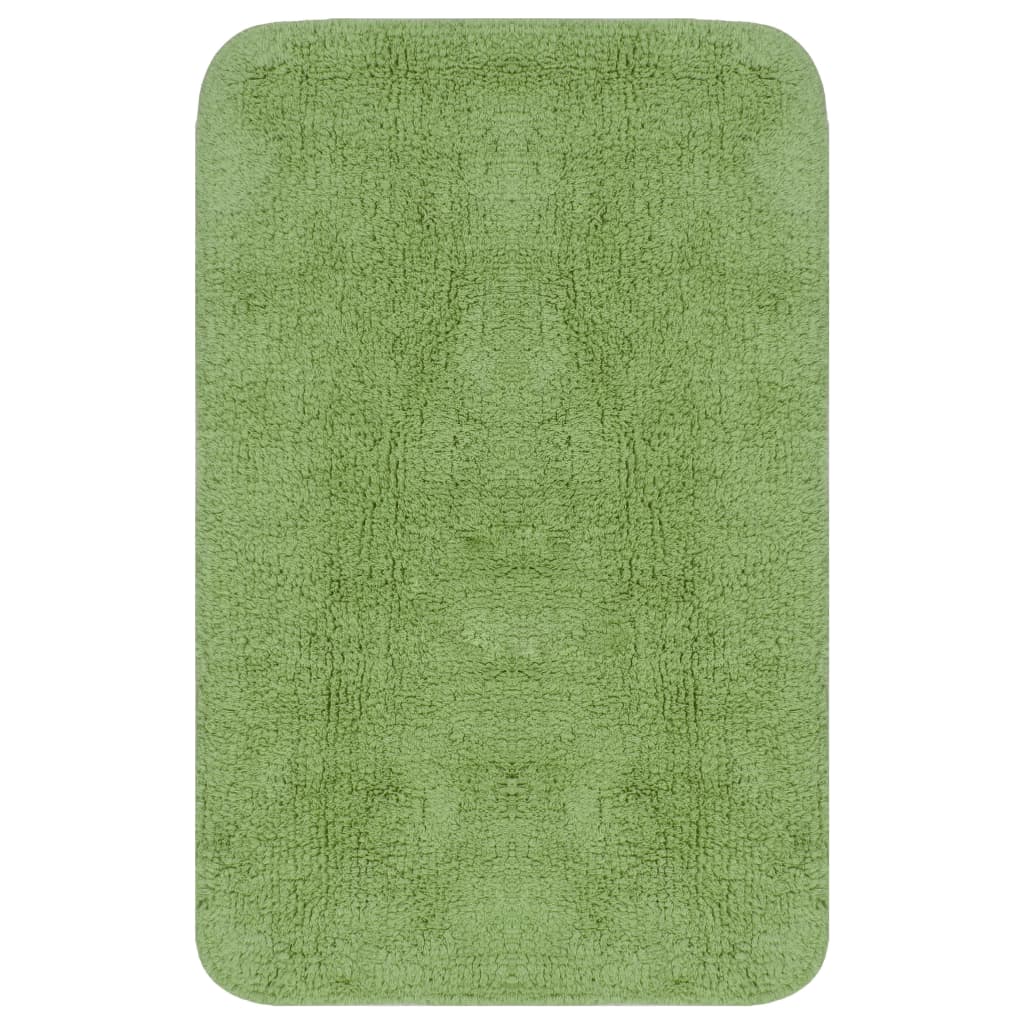 vidaXL Bathroom Mat Set 3 Pieces Fabric Green
