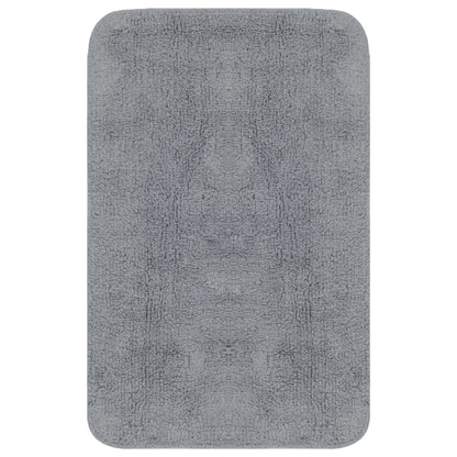 vidaXL Bathroom Mat Set 2 Pieces Fabric Grey