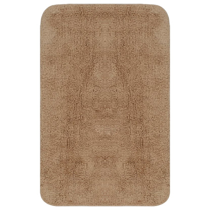 vidaXL Bathroom Mat Set 2 Pieces Fabric Beige