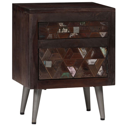 vidaXL Bedside Cabinet | Multicolour | Solid reclaimed wood and steel