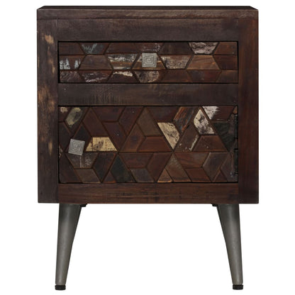 vidaXL Bedside Cabinet | Multicolour | Solid reclaimed wood and steel
