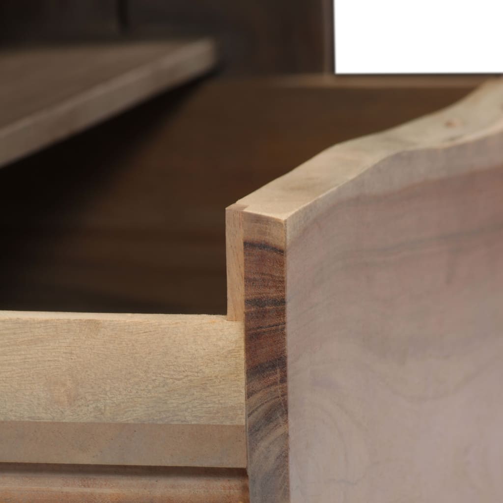 vidaXL Coffee Table Solid Acacia Wood Live Edges 90x50x40 cm Grey
