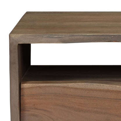 246127 vidaXL Coffee Table Solid Acacia Wood Live Edges 90x50x40 cm Grey