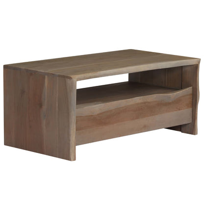 246127 vidaXL Coffee Table Solid Acacia Wood Live Edges 90x50x40 cm Grey