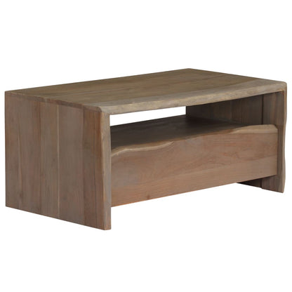 246127 vidaXL Coffee Table Solid Acacia Wood Live Edges 90x50x40 cm Grey