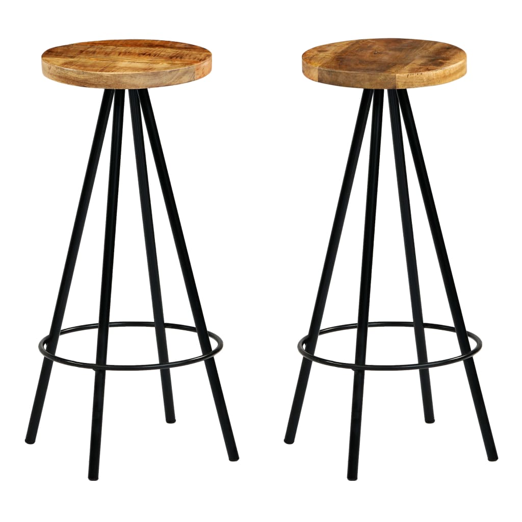 vidaXL Bar Chairs 2 pcs Solid Mango Wood