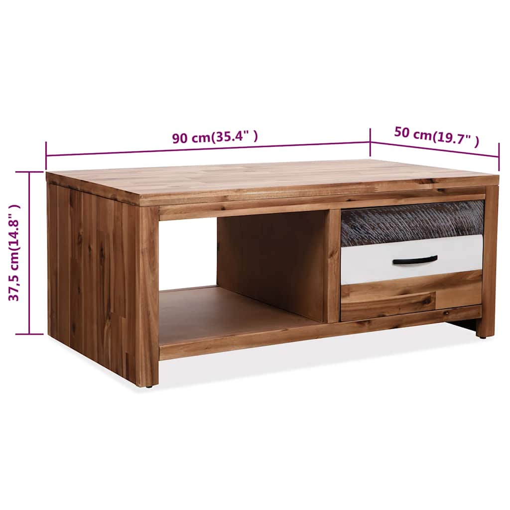 246043 vidaXL Coffee Table Solid Acacia Wood 90x50x37,5 cm