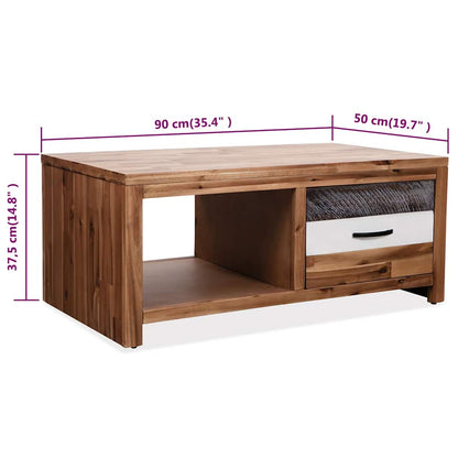 246043 vidaXL Coffee Table Solid Acacia Wood 90x50x37,5 cm