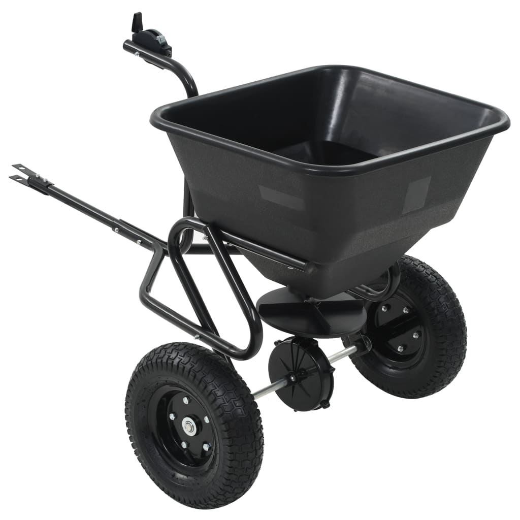 vidaXL Tow Behind Salt Spreader PVC and Steel 125x74x79 cm 45 L