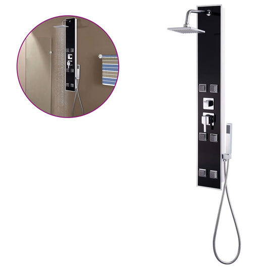 vidaXL Shower Panel Unit Glass 18x42.1x120 cm Black