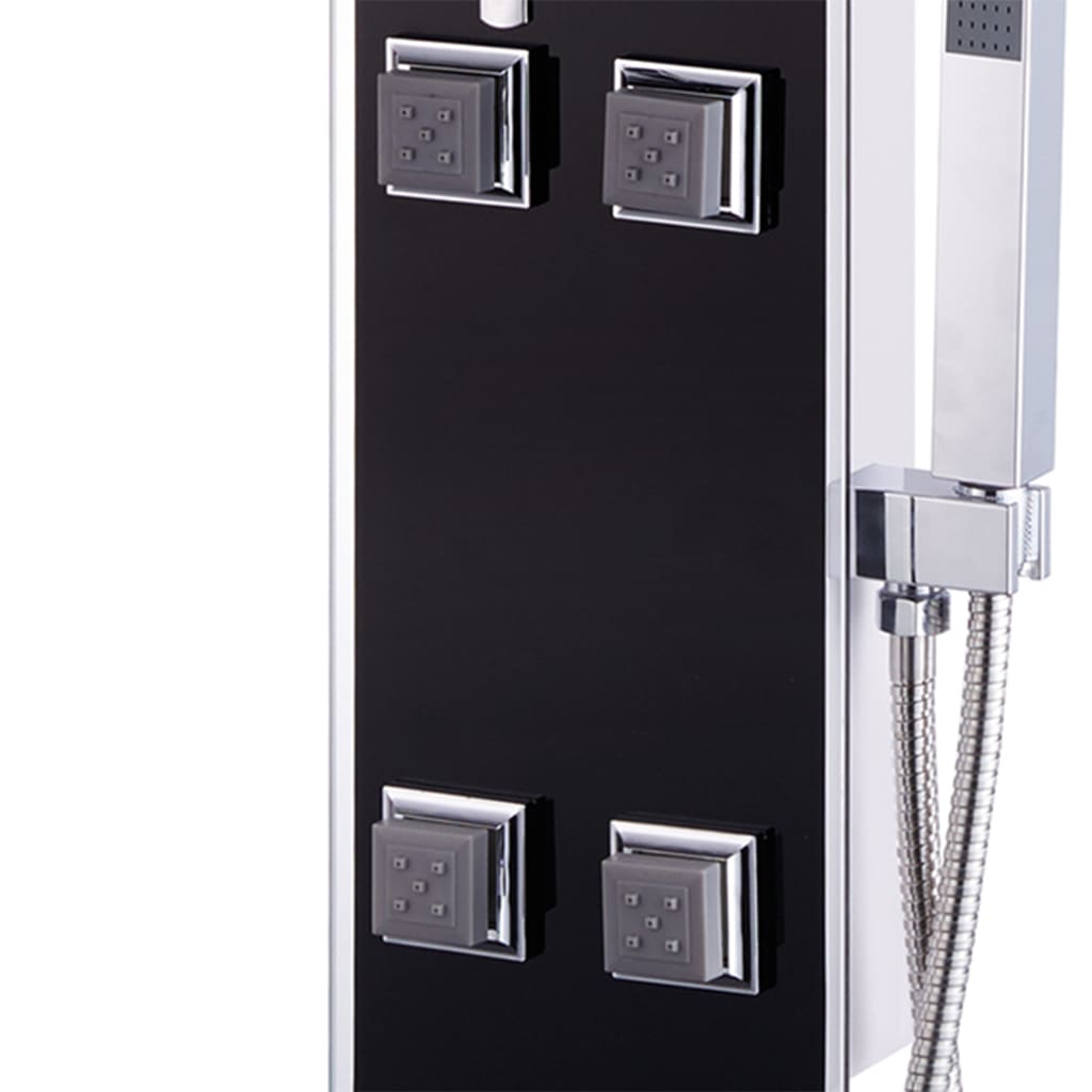 vidaXL Shower Panel Unit Glass 18x42.1x120 cm Black