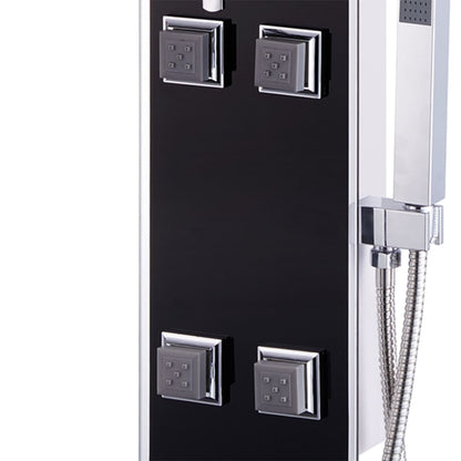 vidaXL Shower Panel Unit Glass 18x42.1x120 cm Black