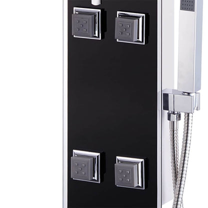 142991 vidaXL Shower Panel Unit Glass 18x42,1x120 cm Black