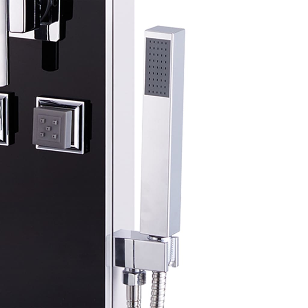 vidaXL Shower Panel Unit Glass 18x42.1x120 cm Black