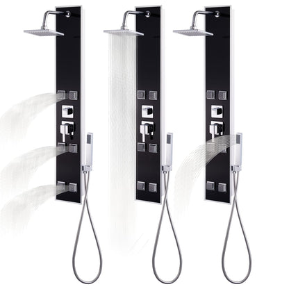 vidaXL Shower Panel Unit Glass 18x42.1x120 cm Black