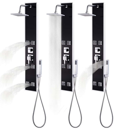 142991 vidaXL Shower Panel Unit Glass 18x42,1x120 cm Black