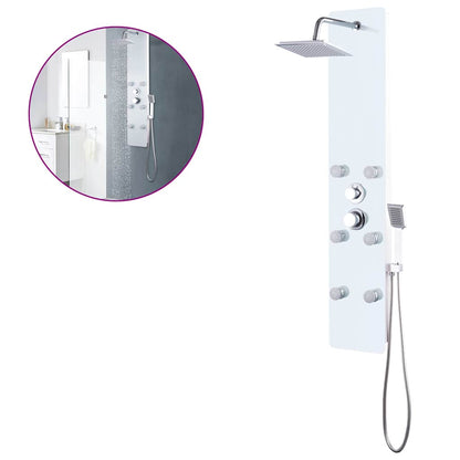142992 vidaXL Shower Panel Unit Glass 25x44,6x130 cm White