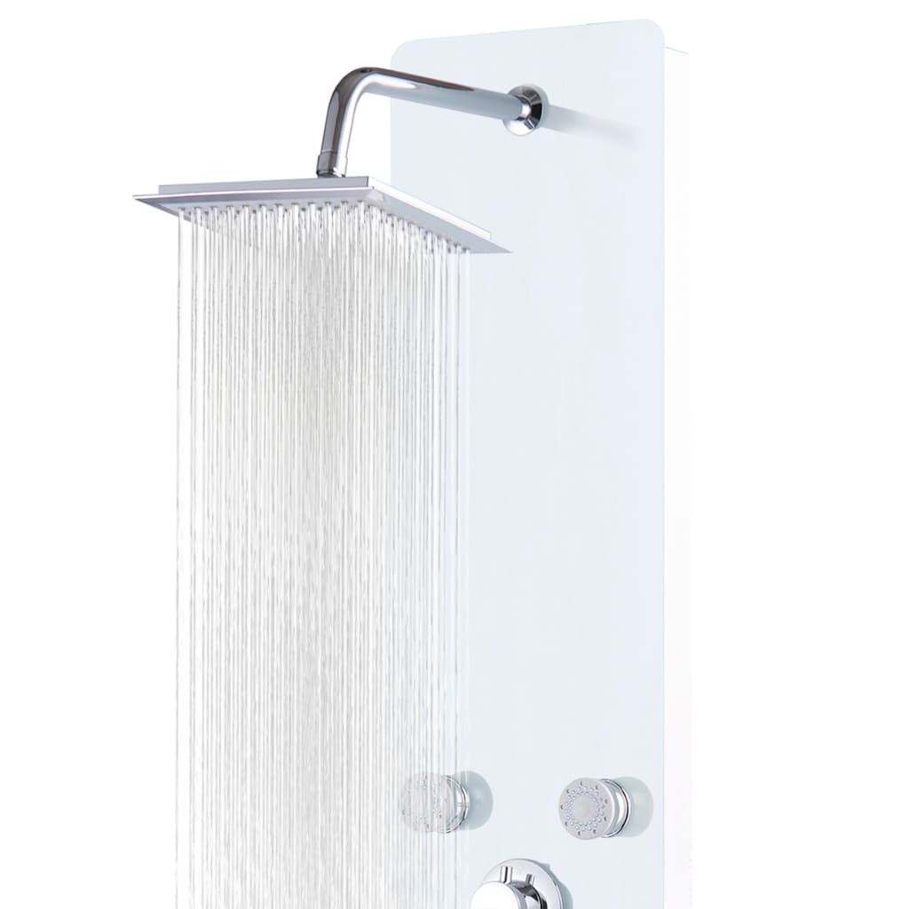 vidaXL Shower Panel Unit Glass 25x44.6x130 cm White