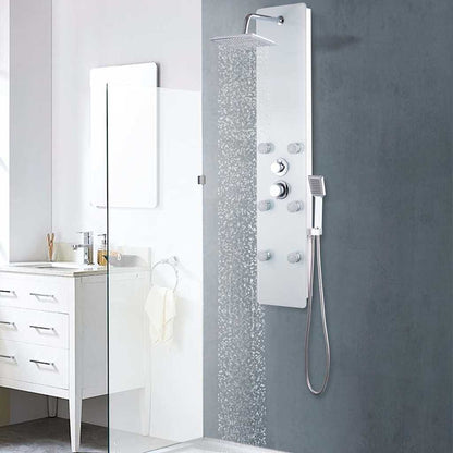 142992 vidaXL Shower Panel Unit Glass 25x44,6x130 cm White