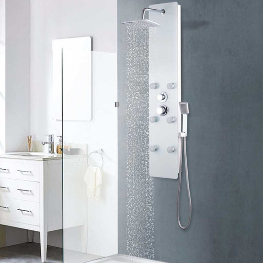 142992 vidaXL Shower Panel Unit Glass 25x44,6x130 cm White