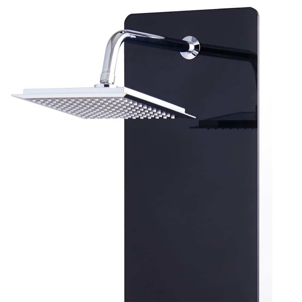 vidaXL Shower Panel Unit Glass 25x44,6x130 cm Black