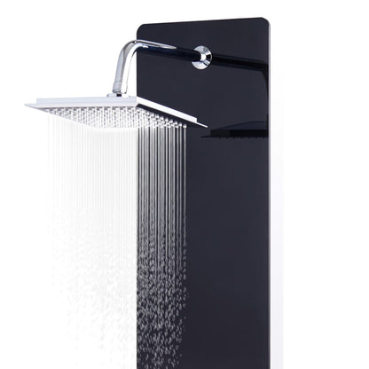 vidaXL Shower Panel Unit Glass 25x44,6x130 cm Black