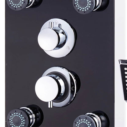 vidaXL Shower Panel Unit Glass 25x44,6x130 cm Black