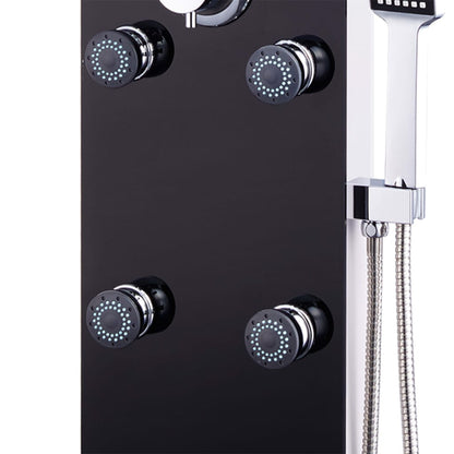 vidaXL Shower Panel Unit Glass 25x44,6x130 cm Black