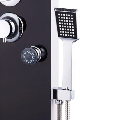 vidaXL Shower Panel Unit Glass 25x44,6x130 cm Black