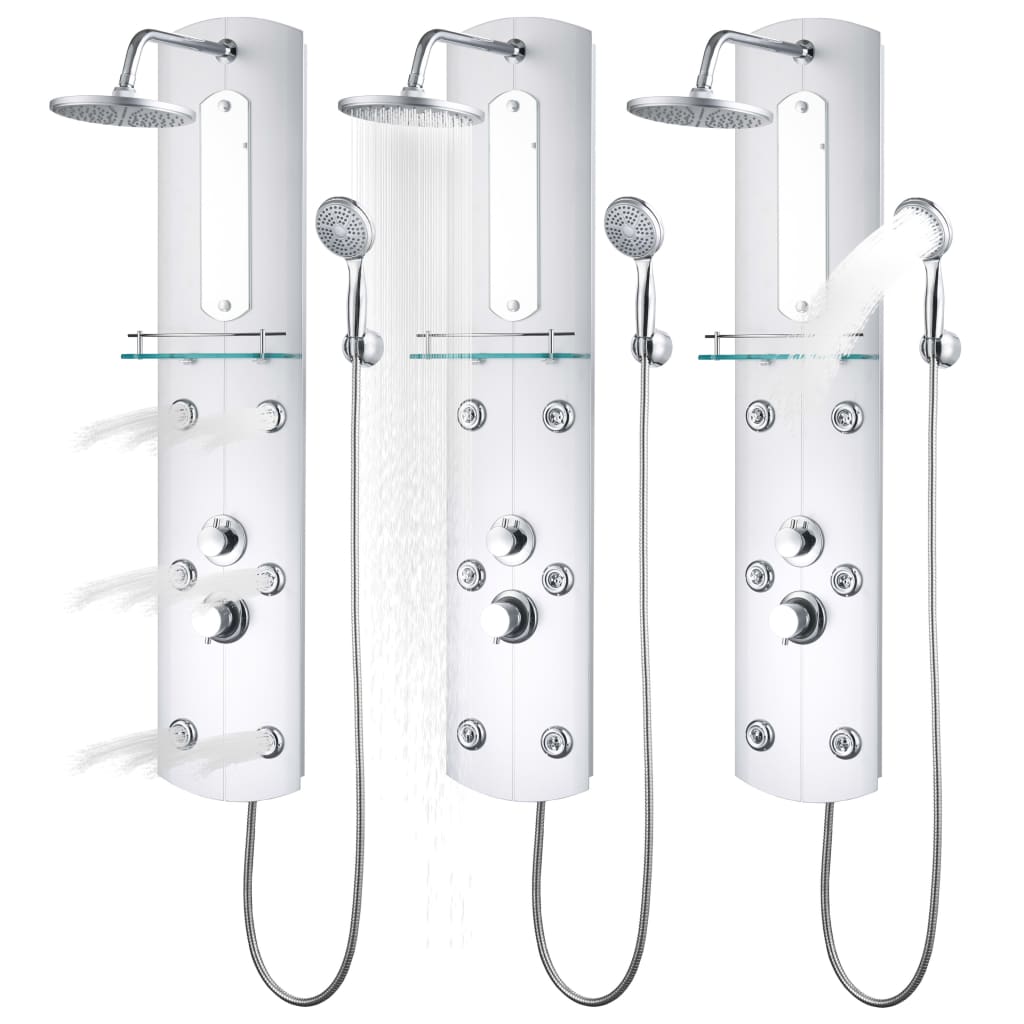 142994 vidaXL Shower Panel Unit 25x43x120 cm Silver
