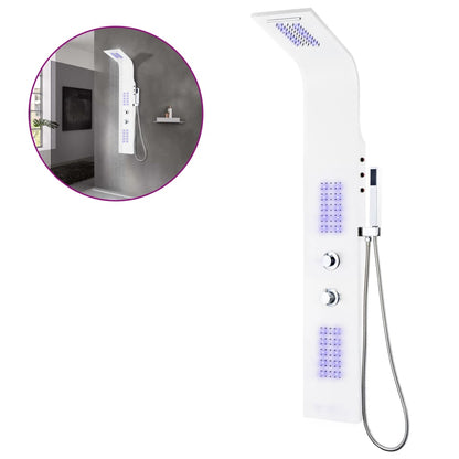 vidaXL Shower Panel Unit Aluminium 20x44x130 cm White