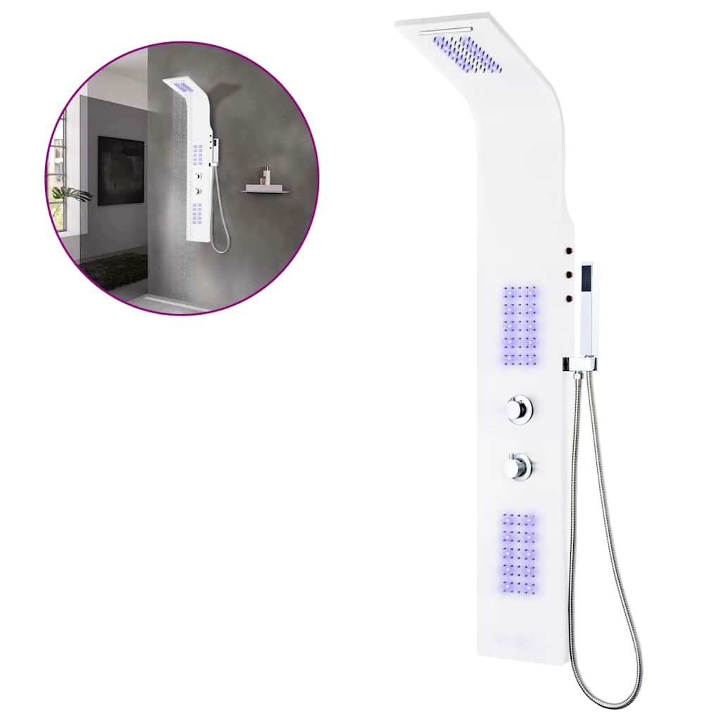 vidaXL Shower Panel Unit Aluminium 20x44x130 cm White