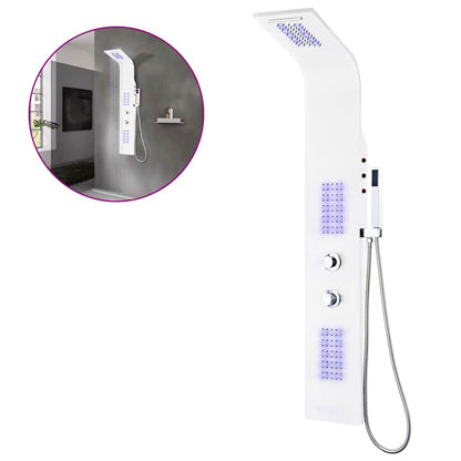 vidaXL Shower Panel Unit Aluminium 20x44x130 cm White