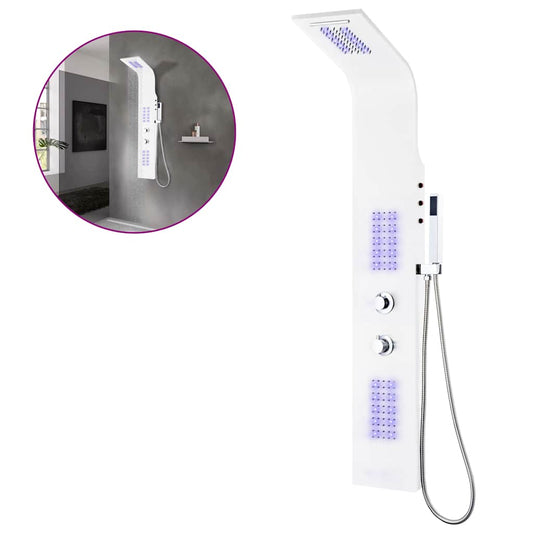 vidaXL Shower Panel Unit Aluminium 20x44x130 cm White