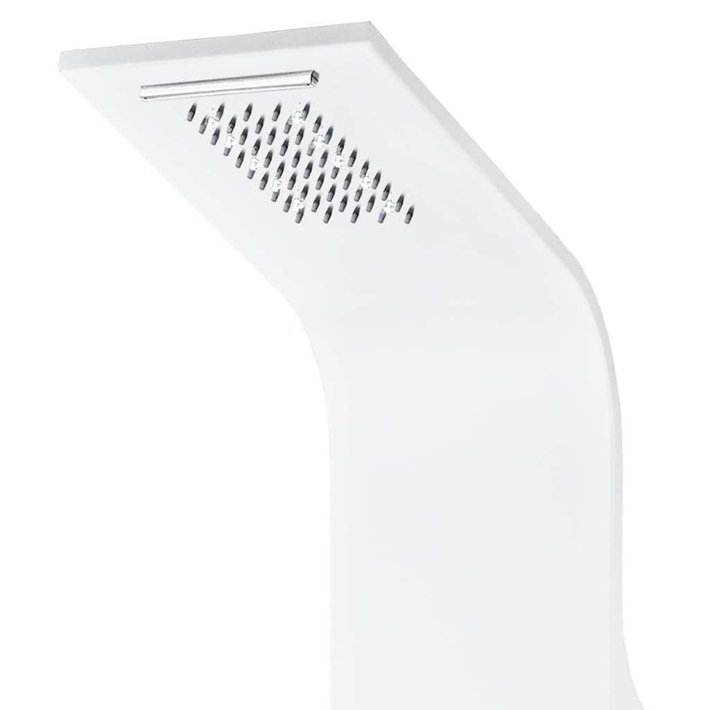 vidaXL Shower Panel Unit Aluminium 20x44x130 cm White