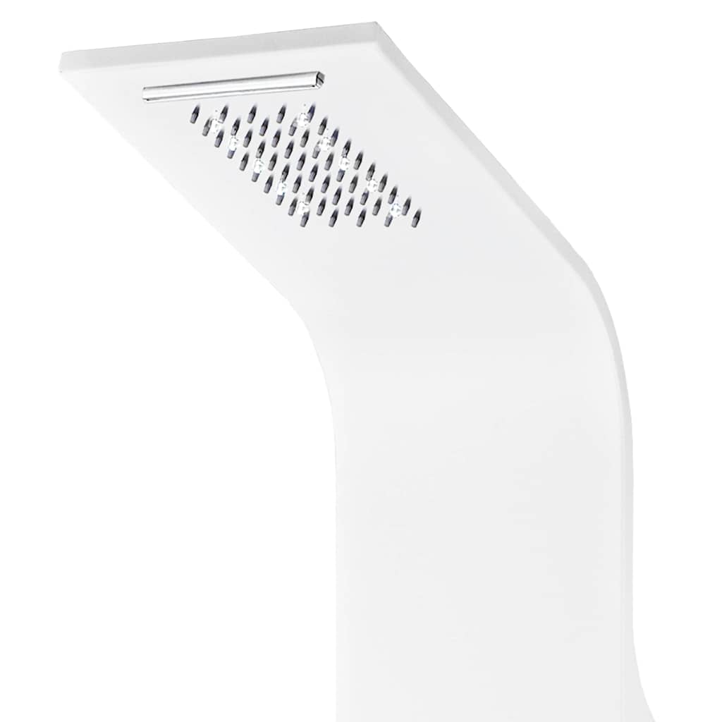 vidaXL Shower Panel Unit Aluminium 20x44x130 cm White