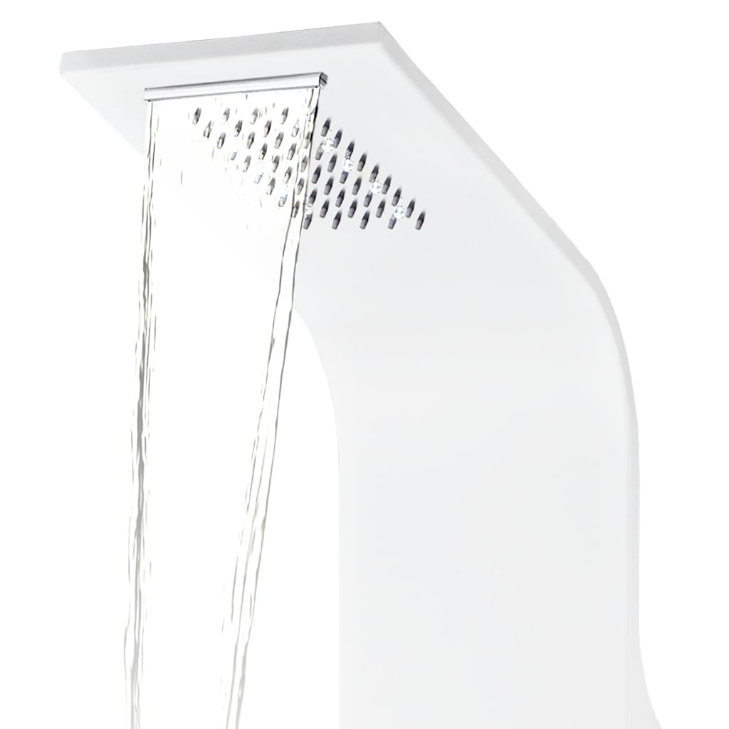 vidaXL Shower Panel Unit Aluminium 20x44x130 cm White