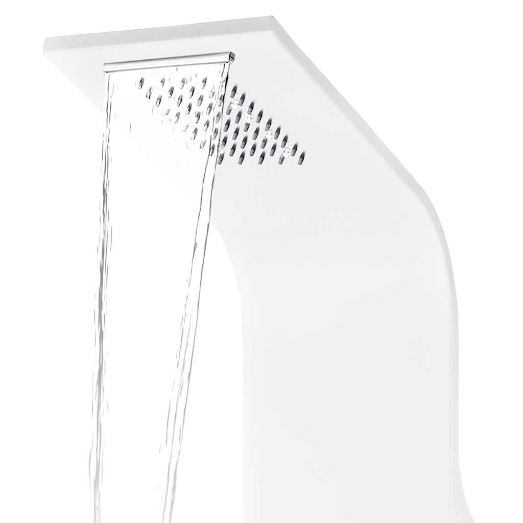 vidaXL Shower Panel Unit Aluminium 20x44x130 cm White