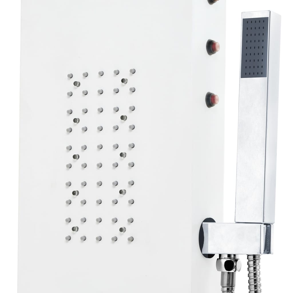 vidaXL Shower Panel Unit Aluminium 20x44x130 cm White