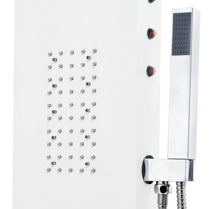 vidaXL Shower Panel Unit Aluminium 20x44x130 cm White