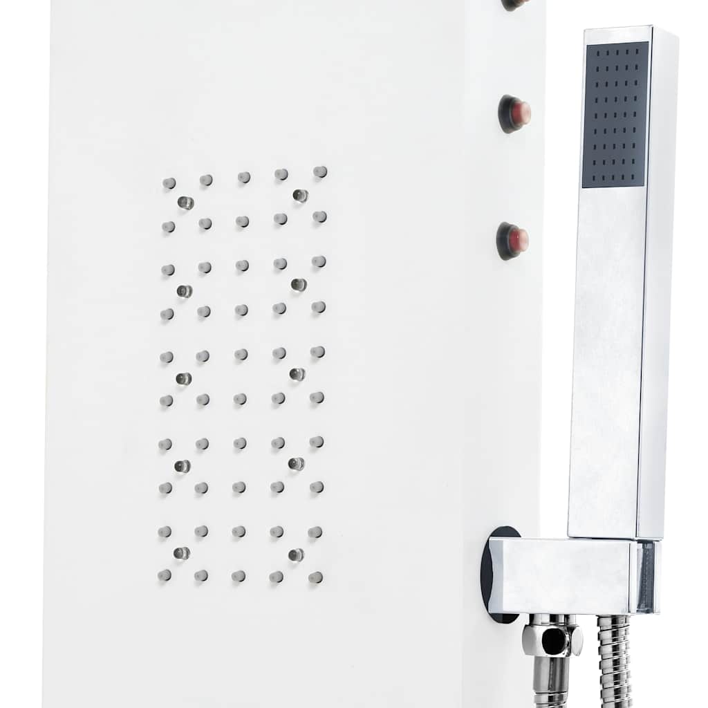 vidaXL Shower Panel Unit Aluminium 20x44x130 cm White